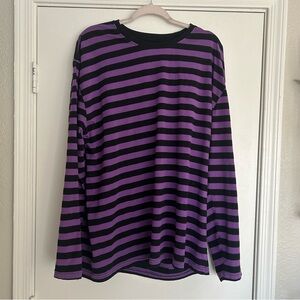 Hot Topic Purple and Black Striped Tee
